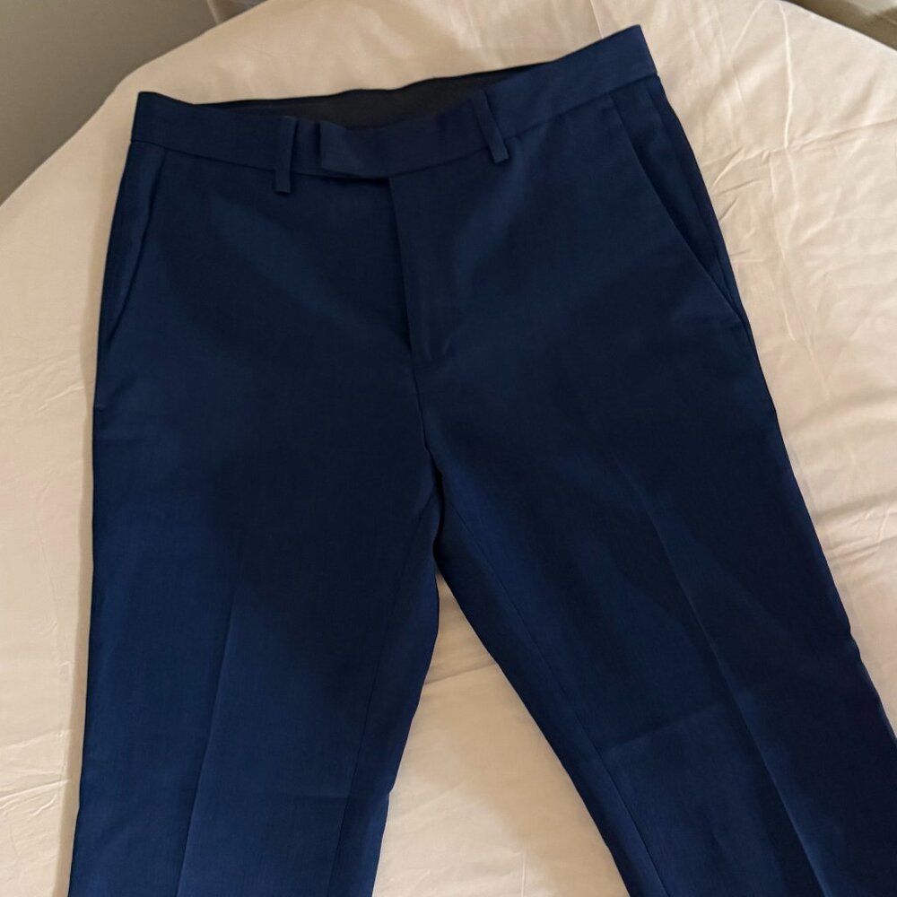 Royal Blue Long Fitted Dress Pants